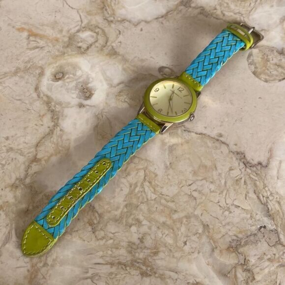 Vintage Isaac Mizrahi Live Wristwatch Braided Leather Strap - Picture 5 of 11